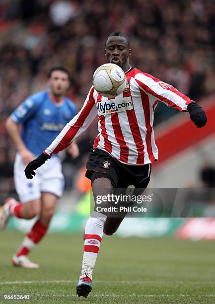 Papa Waigo N'Diaye of Southampton during the FA Cup sponsored by E.ON fifth round match between Southampton and Portsmouth at St Mary's Stadium on...