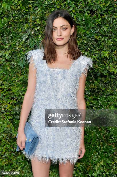 Phoebe Tonkin, wearing Chanel, attends Chanel Dinner Celebrating our Majestic Oceans, A Benefit for NRDC at Private Residence on June 2, 2018 in...