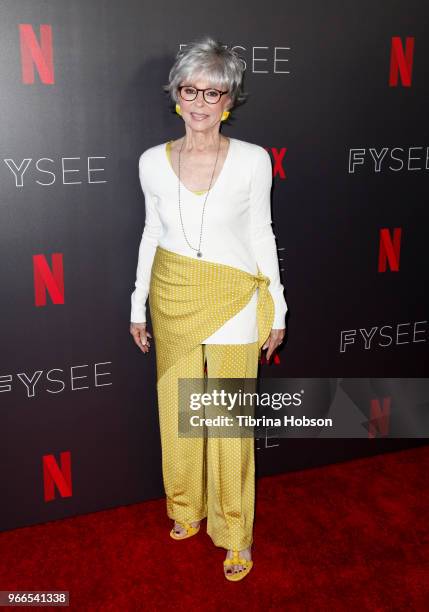 Rita Moreno attends the #NETFLIXFYSEE event for 'One Day At A Time' at Netflix FYSEE At Raleigh Studios on June 2, 2018 in Los Angeles, California.