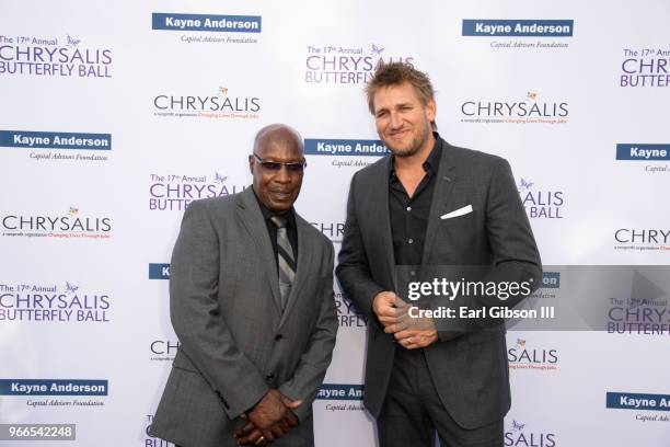 Myron Tobin and Curtis Stone attend the 17th Annual Chrysalis Butterfly Ball at Private Residence on June 2, 2018 in Brentwood, California.