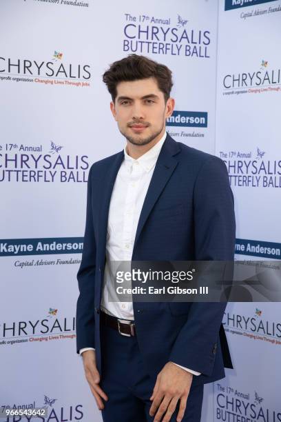 Carter Jenkins attends the 17th Annual Chrsalis Butterfly Ball at Private Residence on June 2, 2018 in Brentwood, California.