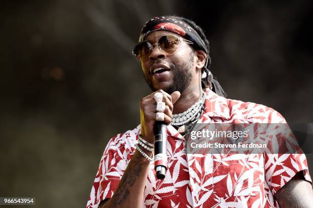 Chainz performs on stage on Day 2 of the 2018 Governors Ball Music Festival on June 2, 2018 in New York City.