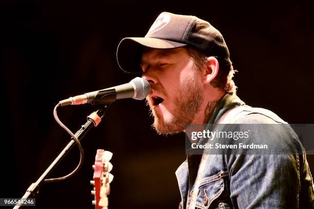 Brian Fallon of Gaslight Anthem performs on stage on Day 2 of the 2018 Governors Ball Music Festival on June 2, 2018 in New York City.