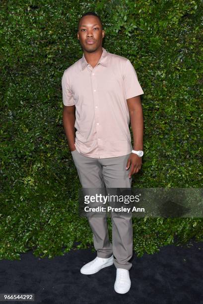 Corey Hawkins attends CHANEL Dinner Celebrating Our Majestic Oceans, A Benefit For NRDC on June 2, 2018 in Malibu, California.