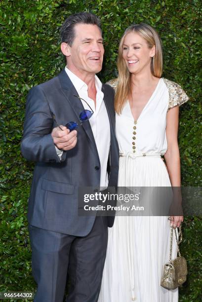 Josh Brolin and Kathryn Boyd attend CHANEL Dinner Celebrating Our Majestic Oceans, A Benefit For NRDC on June 2, 2018 in Malibu, California.