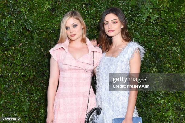 Bella Heathcote and Phoebe Tonkin attend CHANEL Dinner Celebrating Our Majestic Oceans, A Benefit For NRDC on June 2, 2018 in Malibu, California.