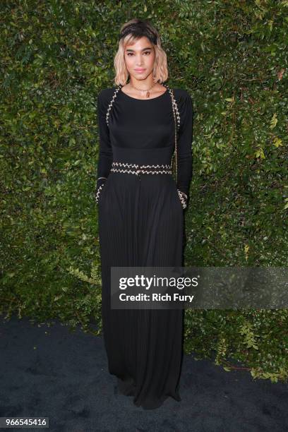 Sofia Boutella attends the CHANEL Dinner Celebrating Our Majestic Oceans, A Benefit For NRDC on June 2, 2018 in Malibu, California.