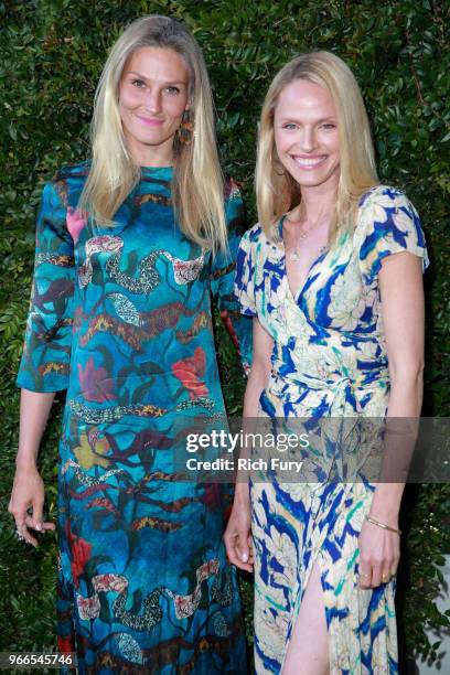 Haylynn Conrad and Rachel Roberts attend the CHANEL Dinner Celebrating Our Majestic Oceans, A Benefit For NRDC on June 2, 2018 in Malibu, California.