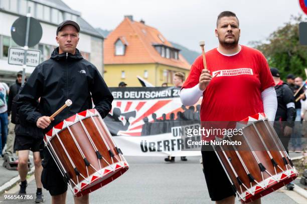 About 170 Neonazis demonstrated through the small city of Goslar to celebrate their 10th anniversary of their &quot;Tag der Deutschen Zukunft&quot; ,...