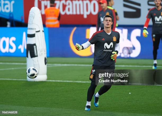 Spain's player Kepa Arrizabalaga during the training session of Spain's national football team at the La Ceramica Stadium,Vila-real on June 2, 2018