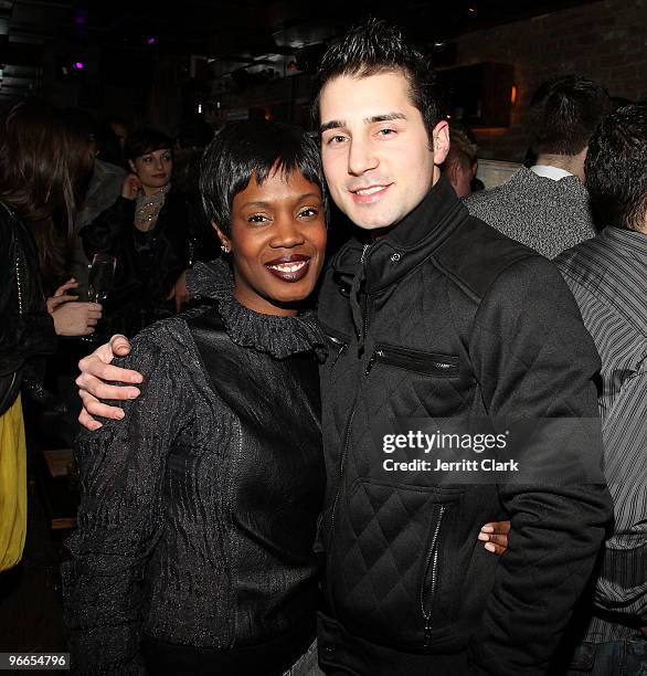 Phylicia Fant of Universal Music and Actor Stephen Ligambi attend the Christian Siriano Fall 2010 after party during Mercedes-Benz Fashion Week at...