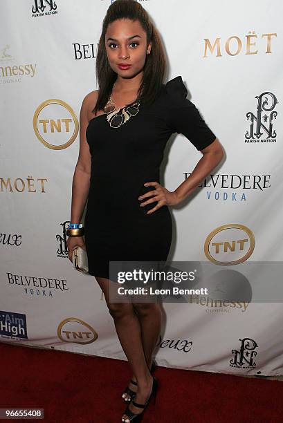 Alicia Renee arrives at Deux Lounge for the Aim High Foundation Fundraiser on February 12, 2010 in Dallas, Texas.