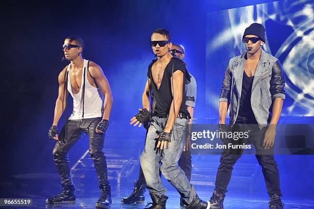 Marvin Humes, Jonathan 'JB' Gill, Aston Merryweather and OrITSE Williams of JLS perform live for NOKIA Comes with Music and T-Mobile concert at HMV...