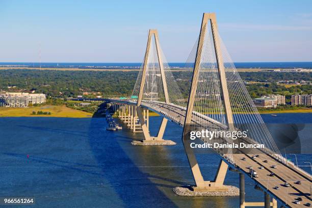 the ravenel bridge - the charleston stock pictures, royalty-free photos & images