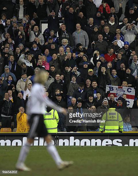 Robbie Savage of Derby is given a send off by the Birmingham fans after the FA Cup sponsored by E.ON 5th Round match between Derby County and...