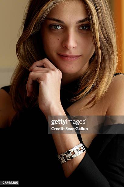 Italian model and actress Elisa Sednaoui poses during a portrait session at the Angleterre Hotel during the 60th Berlinale International Film...