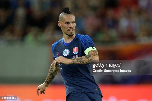 Marek Hamsik of Slovakia during the International Friendly match between Slovakia v Holland at the City Arena on May 31, 2018 in Trnava Slovakia