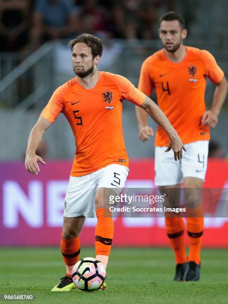 Daley Blind of Holland during the International Friendly match between Slovakia v Holland at the City Arena on May 31, 2018 in Trnava Slovakia
