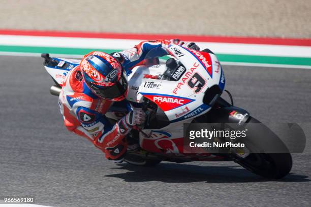 From Italy, Alma Pramac Racing, Ducati Desmosedici, during qualifications at the Mugello International Cuircuit for the sixth round of MotoGP World...
