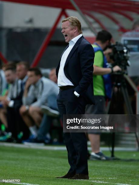 Coach Ronald Koeman of Holland during the International Friendly match between Slovakia v Holland at the City Arena on May 31, 2018 in Trnava Slovakia