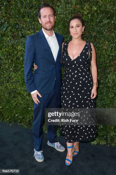 Aaron Michaelson and Sarah Meyer attend the CHANEL Dinner Celebrating Our Majestic Oceans, A Benefit For NRDC on June 2, 2018 in Malibu, California.