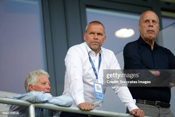 Han Berger of KNVB, Nico Jan Hoogma of KNVB, Jan Smit of KNVB during the International Friendly match between Slovakia v Holland at the City Arena on...