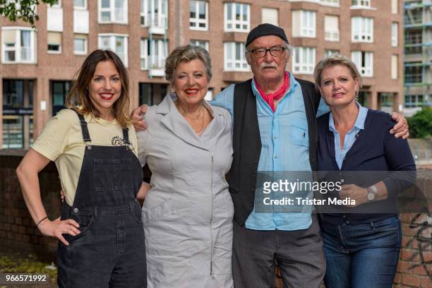 Hana Geissendoerfer, Marie-Luise Marjan, Hans W. Geissendoerfer and Andrea Spatzek during the fan event 'Lindenstrasse - Kult in Serie' on June 2,...