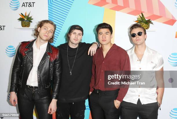 Seconds of Summer attend the iHeartRadio's KIIS FM Wango Tango By AT&T held at Banc of California Stadium on June 2, 2018 in Los Angeles, California.