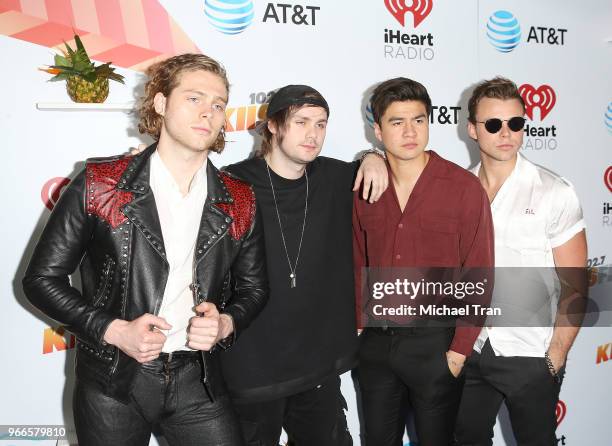 Seconds of Summer attend the iHeartRadio's KIIS FM Wango Tango By AT&T held at Banc of California Stadium on June 2, 2018 in Los Angeles, California.