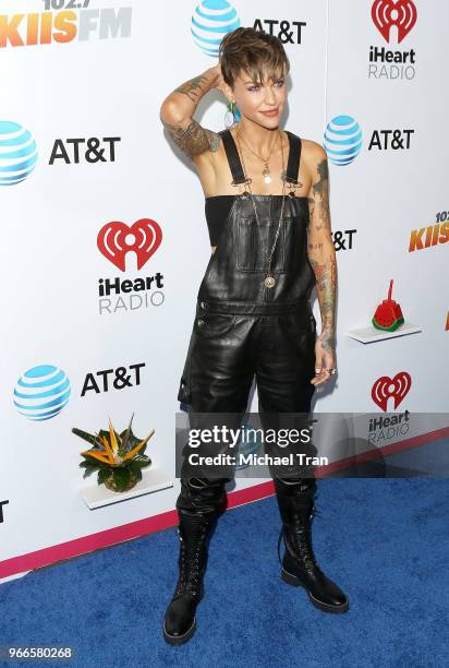 Ruby Rose attends the iHeartRadio's KIIS FM Wango Tango By AT&T held at Banc of California Stadium on June 2, 2018 in Los Angeles, California.