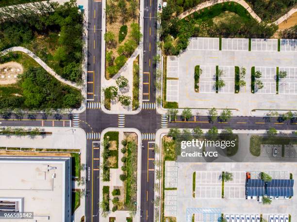 Aerial view of the citizen service center of Xiong'an New Area on June 2, 2018 in Baoding, Hebei Province of China.