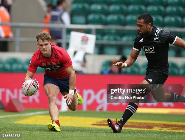 Darcy Graham of Scotland put down for his Try during HSBC World Rugby ...