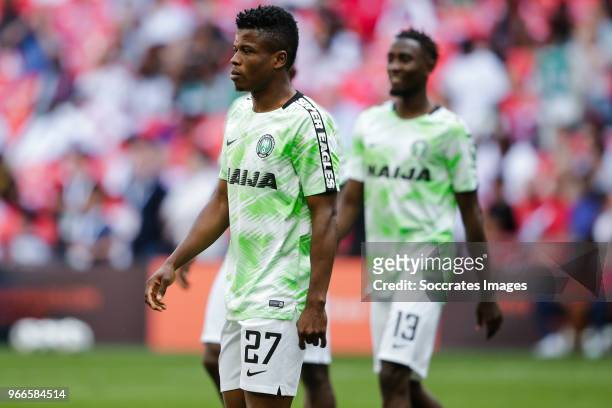Mikel Agu of Nigeria during the International Friendly match between England v Nigeria at the Wembley Stadium on June 2, 2018 in London United Kingdom