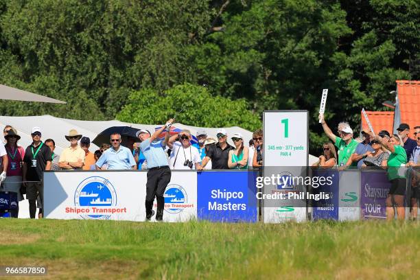 Des Smyth of Irelandin action during Day Three of The Shipco Masters Promoted by Simons Golf Club at Simon's Golf Club on June 3, 2018 in Kvistgaard,...