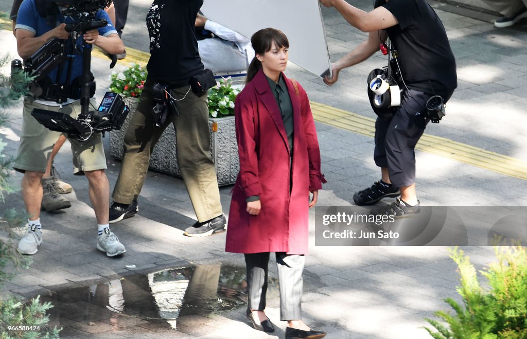 Alicia Vikander Sighting Filming 'The Earthquake Bird' In Tokyo