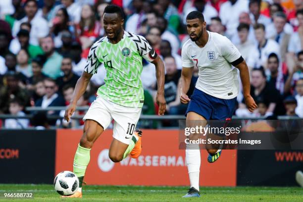 John Obi Mikel of Nigeria, Ruben Loftus Cheek of England during the International Friendly match between England v Nigeria at the Wembley Stadium on...