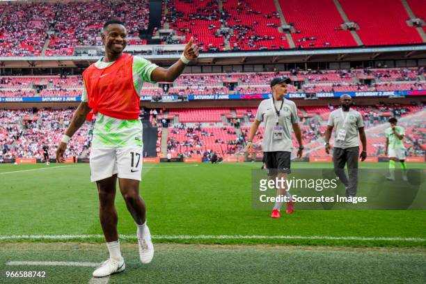 Ogenyi Onazi of Nigeria during the International Friendly match between England v Nigeria at the Wembley Stadium on June 2, 2018 in London United...
