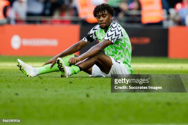 Alex Iwobi of Nigeria during the International Friendly match between England v Nigeria at the Wembley Stadium on June 2, 2018 in London United...