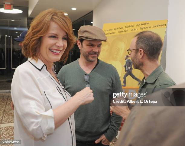 Kristin Carey, Jed Reed and Jon Weinberg attend the Reception for "Funeral Day" held at Arena Cinelounge on June 2, 2018 in Hollywood, California.