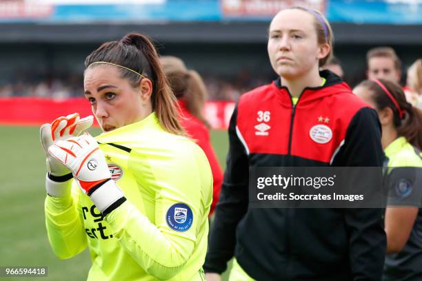 Angela Christ of PSV Women, Carossa Xenia Miller of PSV Women during the Dutch KNVB Beker Women match between Ajax v PSV at the Sportpark de Westmaat...