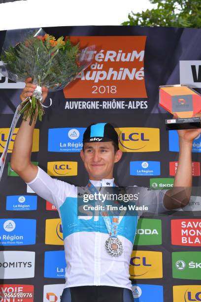 Podium / Michal Kwiatkowski of Poland and Team Sky / Celebration / Trophy / during the 70th Criterium du Dauphine 2018, Prologue a 6,6km individual...