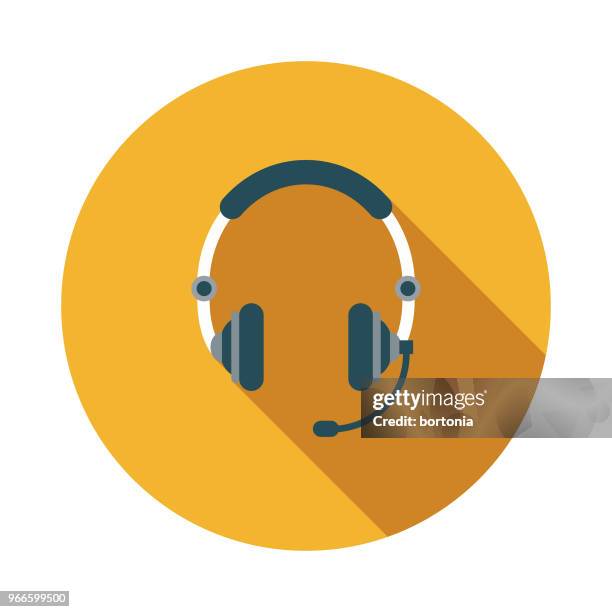 call center flat design emergency services icon - headset stock illustrations