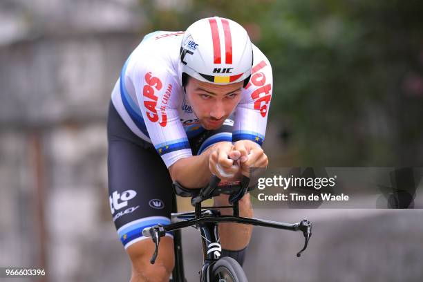 Victor Campenaerts of Belgium and Team Lotto Soudal European Champion Jersey / during the 70th Criterium du Dauphine 2018, Prologue a 6,6km...