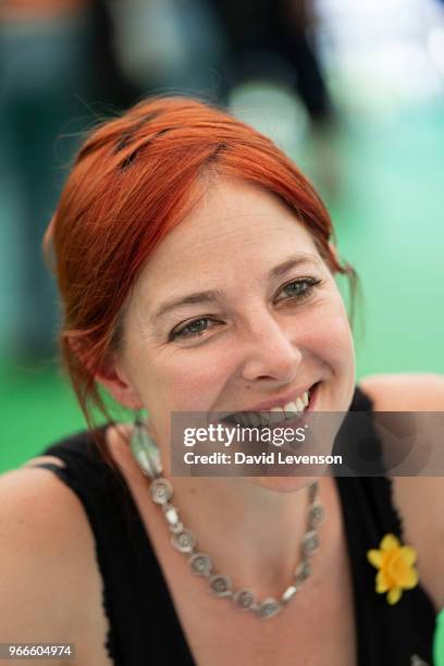 Alice Roberts, anthropologist and broadcaster, at the Hay Festival on June 3, 2018 in Hay-on-Wye, Wales.