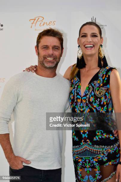 David Ascanio and Laura Sanchez attend Seven Pines Resort Ibiza Opening on June 2, 2018 in Ibiza, Spain.