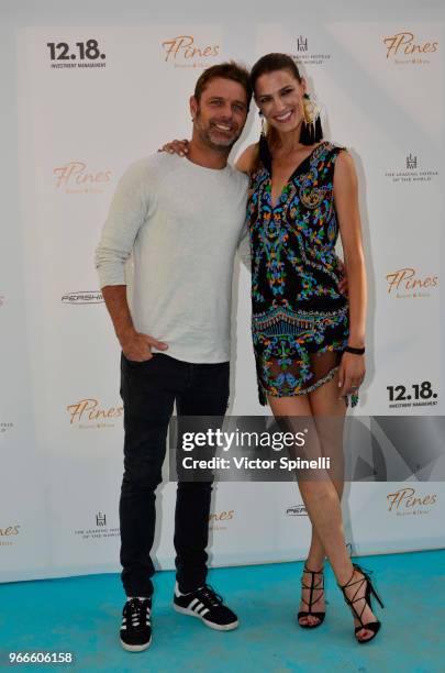 David Ascanio and Laura Sanchez attend Seven Pines Resort Ibiza Opening on June 2, 2018 in Ibiza, Spain.