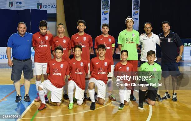 Team of La Meridiana prior "Finali Nazionali Allievi e Giovanissimi Calcio a Cinque" Youth Soccer Tornament at Palazzetto Carisport on June 3, 2018...