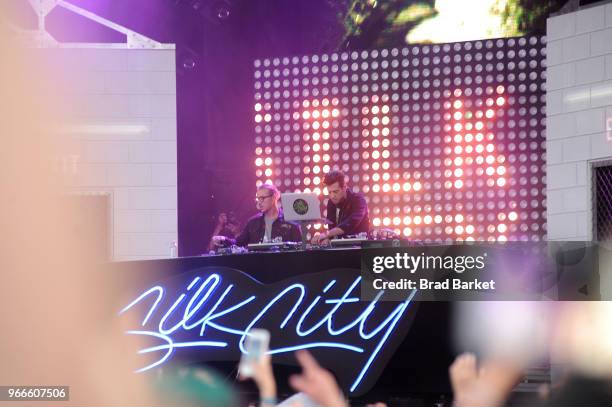 Music artist Mark Ronson and Diplo of Silk City perforn at the BACARDI Bay At Governors Ball Music Festival 2018 In New York - Day 2 at Randall's...