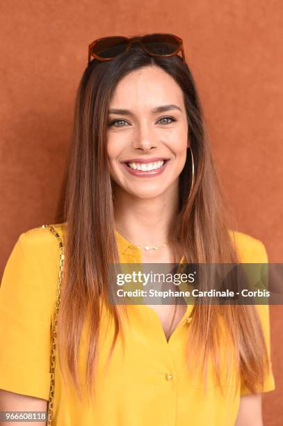 Miss France 2013 Marine Lorphelin attends the 2018 French Open - Day Eight at Roland Garros on June 3, 2018 in Paris, France.