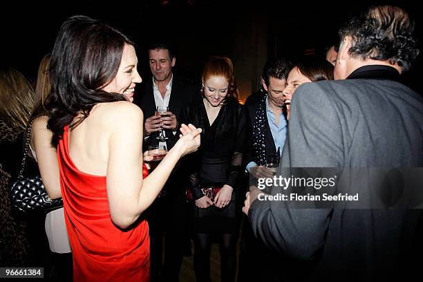 Actress Iris Berben and former husband Gabriel Lewy and son Oliver Berben and his girlsfriend Barbara Meier and Heiko Kiesow attend the '60th Berlin...